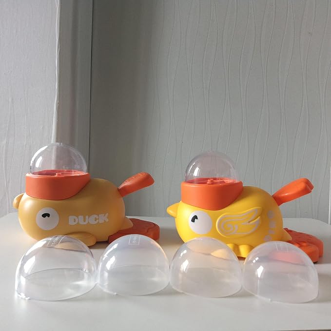 Duck Shaped Snack Pressing Slows Eating Speed Snack Dispenser | BPA free pet interactive puzzle snack dispenser suitable for small and medium-sized cats and dogs with multiple pets (yellow)