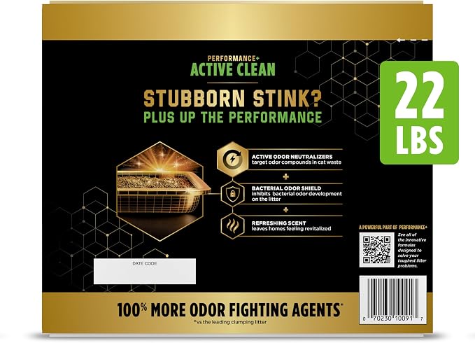 Purina Tidy Cats Performance Plus Cat Litter, Active Clean, 22 lb Box