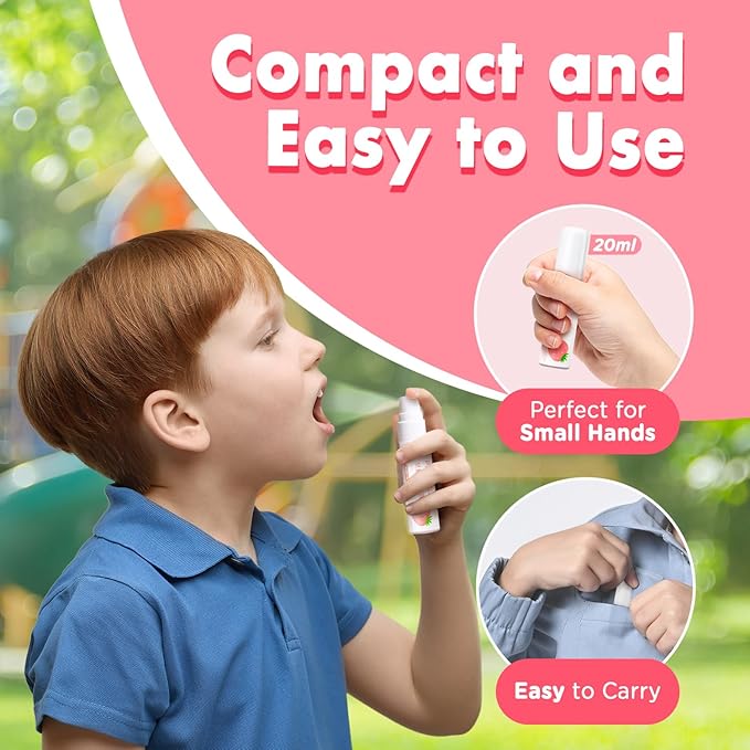 oh care Mouth Spray for Kids Toddler Toothpaste Helper Fluoride Free Baby Toothpaste Cavity Protection Oral Care with Natural P113+ Antibacterial Peptide for Newborns to Age 12(Strawberry)