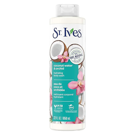 St. Ives Coconut Water & Orchid Hydrating Body Wash 100% Natural 22 oz.