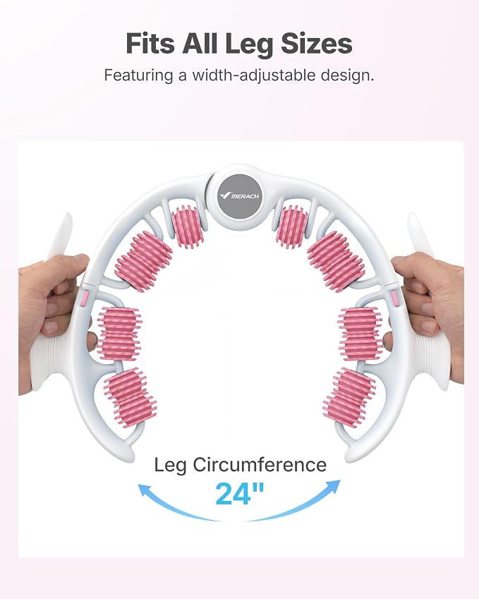 Merach Cellulite Massage Tool with Push Pull Roller, Lymphatic Drainage Massager, Leg Massager with Detachable Handles, Exercise Equipment for Thighs & Legs & Buttocks, Gift for Women
