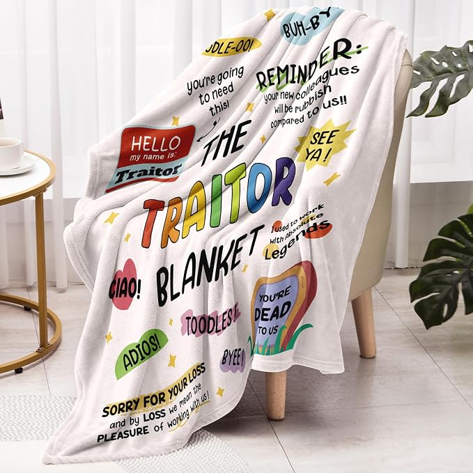 Farewell Gifts for Coworkers, Coworker Leaving Gifts for Women, Men | Traitor Blanket 80" X 60", Goodbye&Going Away Gifts for Coworkers, Work Besties Gift, Leaving Gift for Teacher Nurse Boss