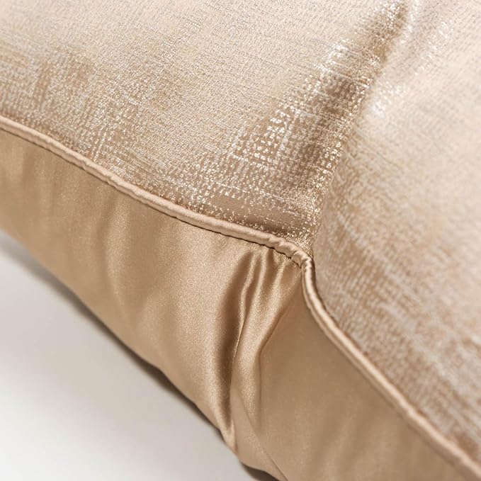 vctops Gold Decorative Luxurious Throw Pillow Covers Jacquard Square Cushion Cases Pillowcase for Bed Sofa Couch Chair Car Home Decor (Gold F,18"x18")