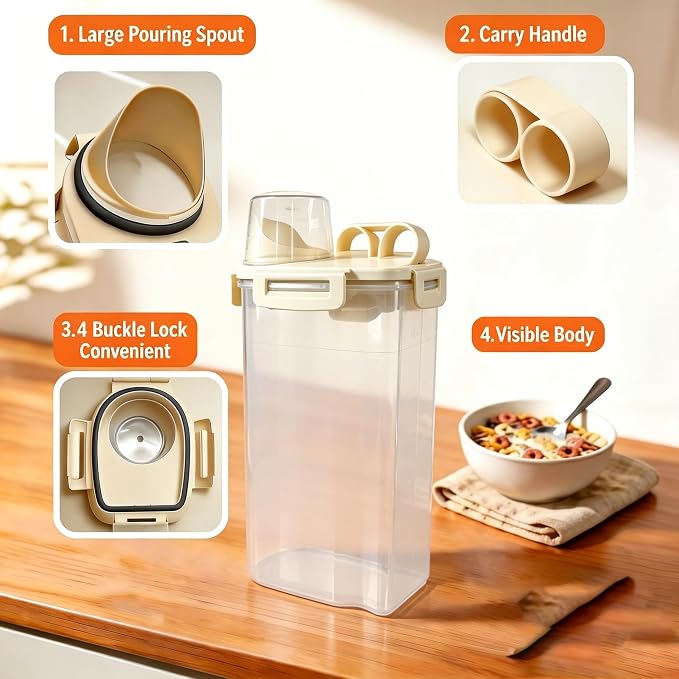 2 Lbs Small Cat Dog Food Storage Container for Bird Seed, Pet Food, 2 Pack