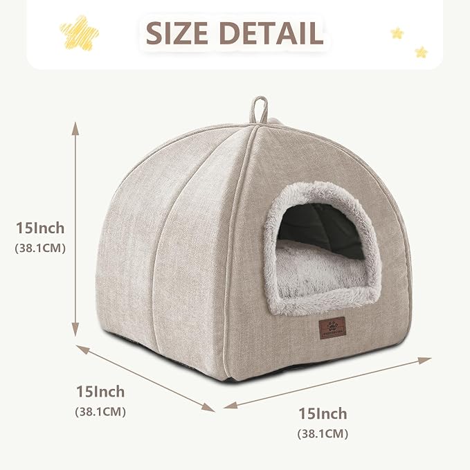 WINDRACING Cat Bed for Indoor Cats - Cat Cave Cat House Cats Tent with Removable Washable Cushioned Pillow, Soft and Self Kitten beds