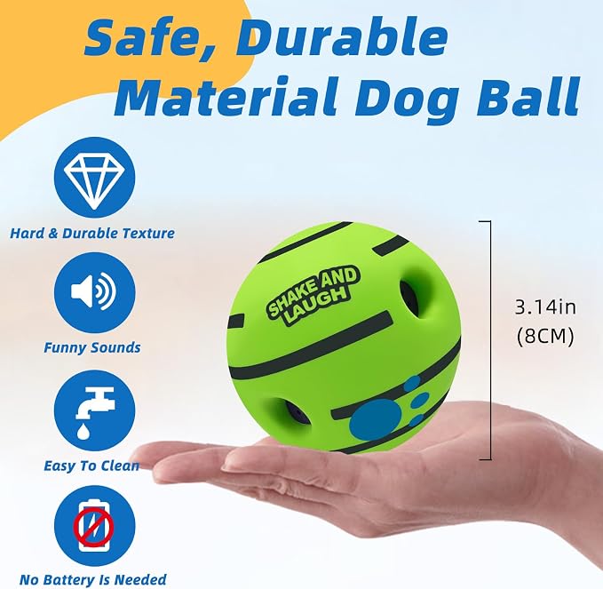 Dog Toys Ball, Interactive, S, 3.14 in (8 cm) | Shaking with Gibbering Sound, For Training & Herding