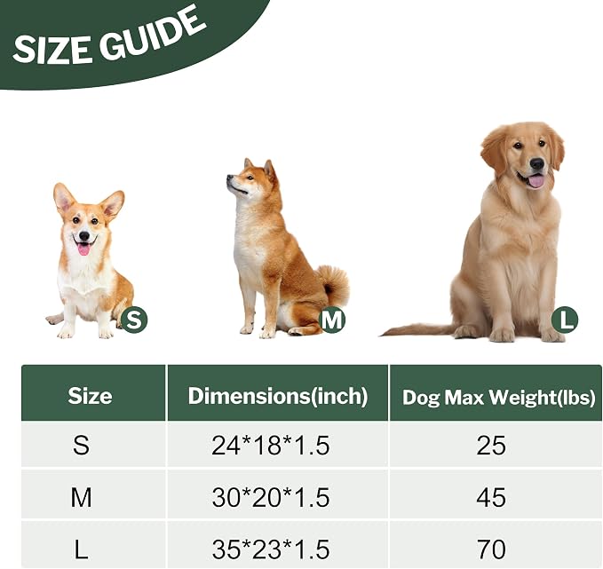 Dog Bed Crate Mat, Soft Durable Washable Anti-Slip Kennel Pad for Dogs & Cats, Reversible (Dark Green, M(30"*20"*1.5"))