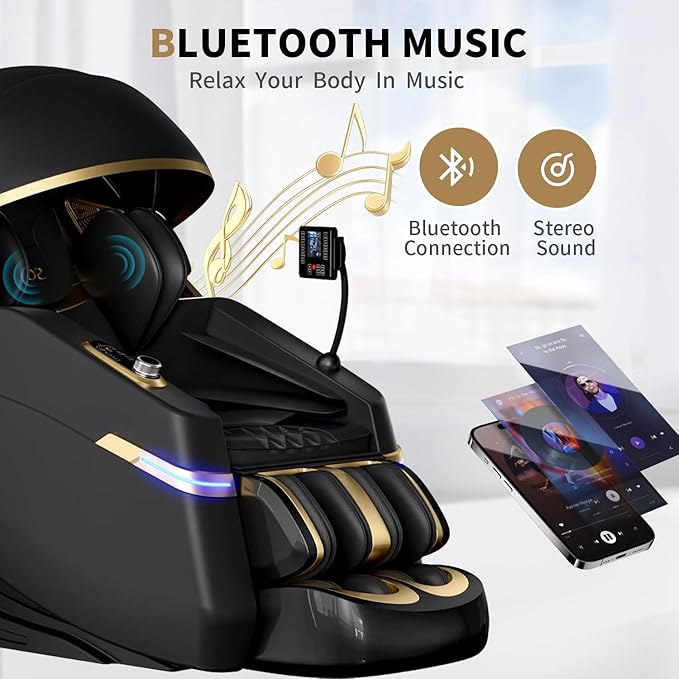 SOMANOVA New 4D Smart Massage Chair - Zero Gravity S-L Full Body Massage Sofa/Recliner - Smart Body Scanning - Directional Massage, Foot Roller, Calf Stretching, Airbag, Home Theater Sofa