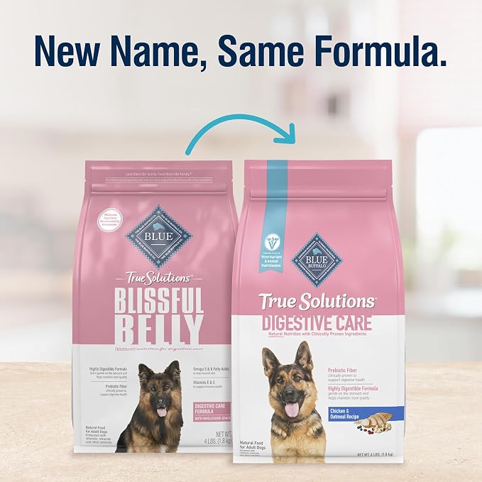 Blue Buffalo True Solutions Digestive Care Chicken Dry Dog Food, 11 lb | Adult Formula, Clinically Proven Prebiotic Fiber, Veterinarian Formulated