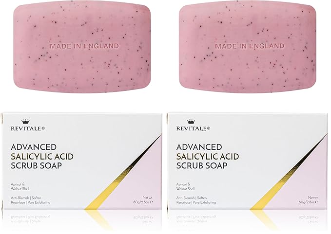 Revitale Salicylic Acid Scrub Soap, Pore Exfoliating, Softening Skin, Anti-Blemish (Pack of 2)