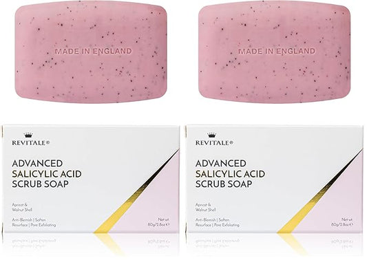 Revitale Salicylic Acid Scrub Soap, Pore Exfoliating, Softening Skin, Anti-Blemish (Pack of 2)
