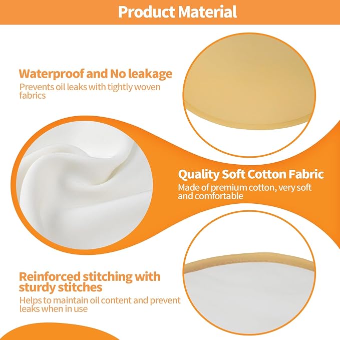 Castor Oil Pack, Reusable Castor Oil Packs Kit AdjustableElastic Cloth Safe Organic German Cotton Plus Size forBelly, Waist, Back, Neck and Joint Care (Breast Pack)