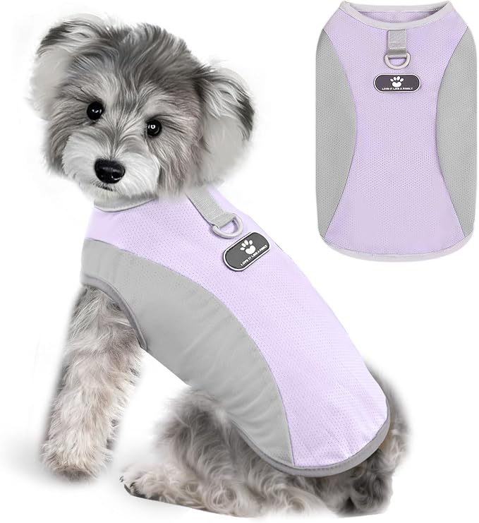Dog Cooling Vest with D-Ring Dog Tshirt Sun Protection Small Puppy Clothes for Girls Boys Stretchy Shirts for Dogs Lightweight Breathable Shirt French Bulldog Frenchie Dachshund Clothes