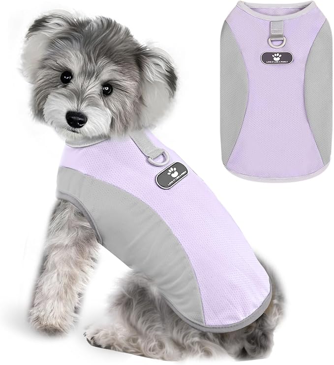 Dog Cooling Vest with D-Ring Dog Tshirt Sun Protection Small Puppy Clothes for Girls Boys Stretchy Shirts for Dogs Lightweight Breathable Shirt French Bulldog Frenchie Dachshund Clothes