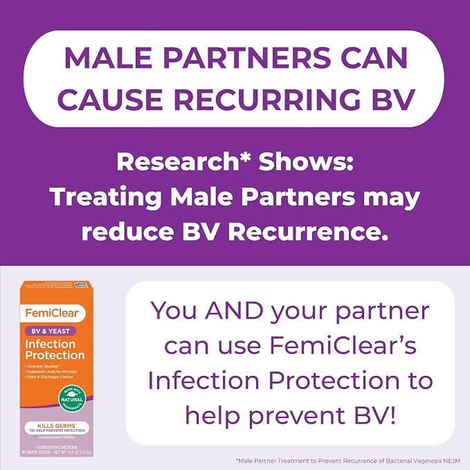 FemiClear Bacterial Vaginosis Symptoms Ointment, 2-Day Dose, 0.5 Oz | Fast-Acting Relief for Odor, Itching & Discharge, Supports Balance & Vaginal Health, All-Natural & Organic Ingredients