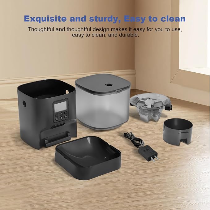 Automatic Cat Feeder, Cat Food Dispenser with 10s Voice Recorder, Pet Feeder up to 8 Meals per Day, Timed Feeder with Dry Food Sealed Ring