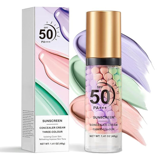 Color Correcting Facial Serum SPF 50 PA+++ Sunscreen Isolation Cream One Step Color Corrector Moisturizing Brightening Makeup Primer for Face Before Makeup Radiance Skin