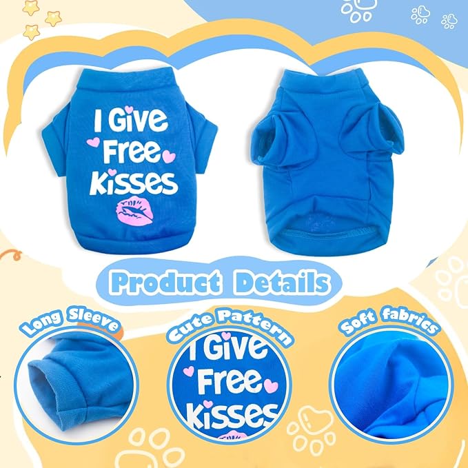 4 Pieces Dog Clothes for Small Dogs Boy Chihuahua Clothes Spring Summer Pet Shirt Cute Puppy Shirts Outfits Dog T-Shirt (4 Pack, Medium)