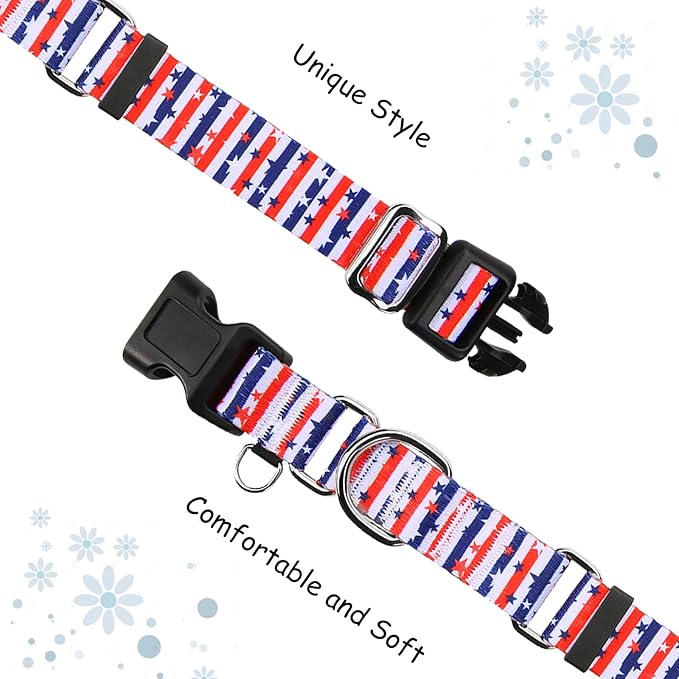 American Flag Martingale Dog Collar 4th of July Patriotic, Large