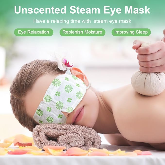 10 Packs Steam Eye Masks Unscented Heated Eye Mask Self Heating for Eyes, Disposable Warming Eye Mask for Sleep, Unscented Scent Eye Steam Mask for Spa/Travel& Relaxation Gifts for Women