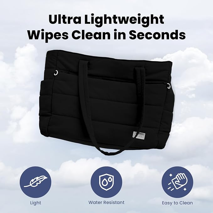 Rubyloo Puffer Dog Travel Bag for Dog Moms, Diaper Bag with Travel Bowls