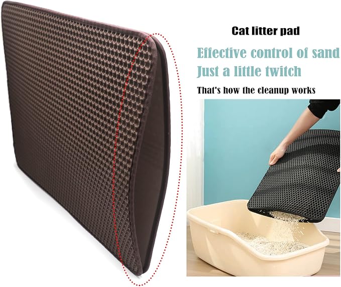 XKMT- Animal Pet Supplies Cats Litter & Housebreaking 60X45 Brown Cat litter Mat Double Layer Pad Trapper Folding Pad EVA Foam Rubber