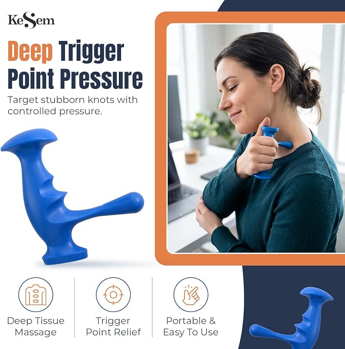 Manual Trigger Point Massage Tool Set, 3 Pack Deep Tissue Massage Tools With Thumb Saver & 3-Legged Massage Knobs, Handheld Pressure Point Massager For Neck, Back, Shoulders, Legs, Feet & Full Body