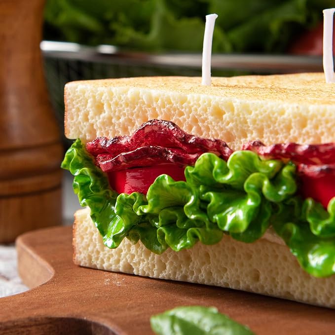 BLT Sandwich Realistic Food Scented Vegetable Wax Candle