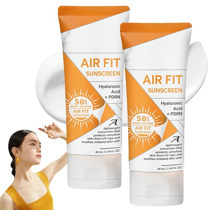 Air Fit Sunscreen Korean SPF 50 - Face & Body Sunscreen with Hyaluronic Acid, Lightweight, Non-Greasy, Moisturizing Sun Cream, Broad Spectrum UVA/UVB Protection (2)