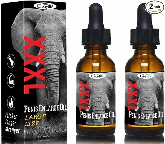 Extra Strength Men Enlarge Male Enlargement Oil 10ml by Crazylife (Pack of 2)