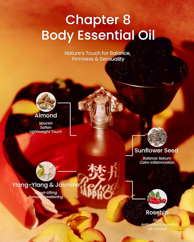 Bi-phase body serum, Ylang Jasmine Scent, Nourishing & Firming Body Serum with Rosehip, Almond Oil, and Ectoin, Natural Botanical Moisturizer for Dry Skin, 100ml