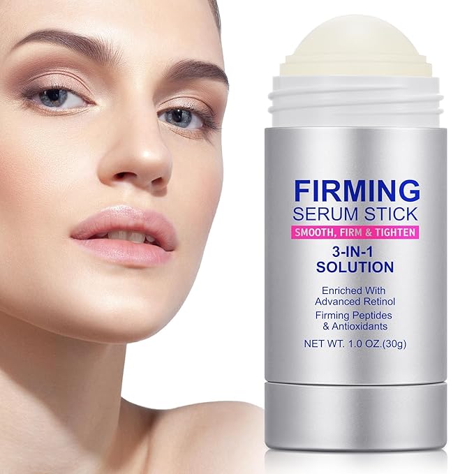 Advanced-Retinol Firming Serum Stick, 3-in-1 Face Firming Stick for Women, Smooth,Tighten and Firm Face,Neck & Jawline, Reduces Wrinkles, Hydrates & Nourishes Skin (1.0 OZ)