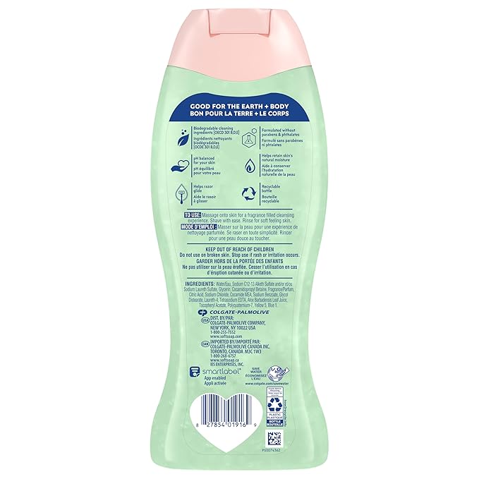 Softsoap Moisturizing Body Wash and Shave Gel, For Softer Feeling Skin, Helps Razor Glide, Cool Cucumber Scent, 20 fl oz