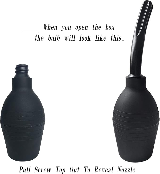 Abyclean Anal Douche Enema Bulb Vaginal Douche Enema Cleaner for Women’s or Man’s Health (500ml Black)