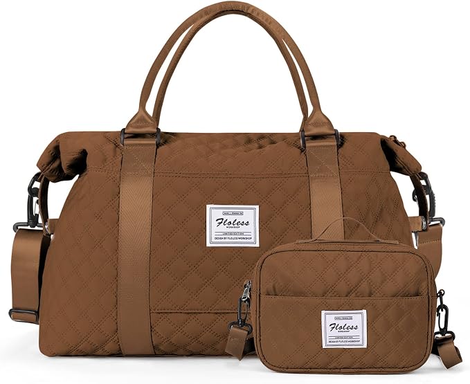 Travel Duffel Bag, Carry On Overnight Weekender Bags for Women | Travel Bag with Wet Pocket & Trolley Sleeve, For Spirit Airlines 18x14x8 Personal Item Bag