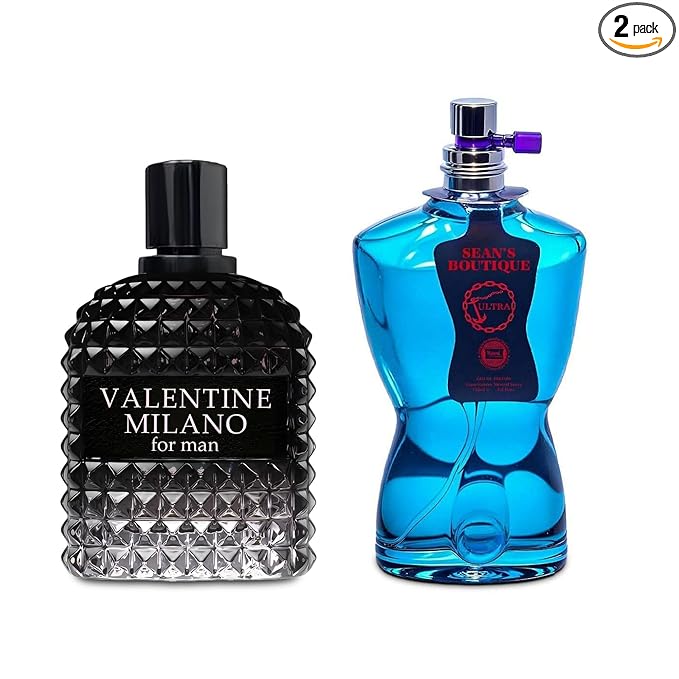 AFLUXE 2PCS Valentine Milano/Sean Ultra Eau De Toilette for Men-Fresh,Romantic Scent Perfume for Men 3.4 Fl Oz Each Mens Cologne For All Skin Daily Used