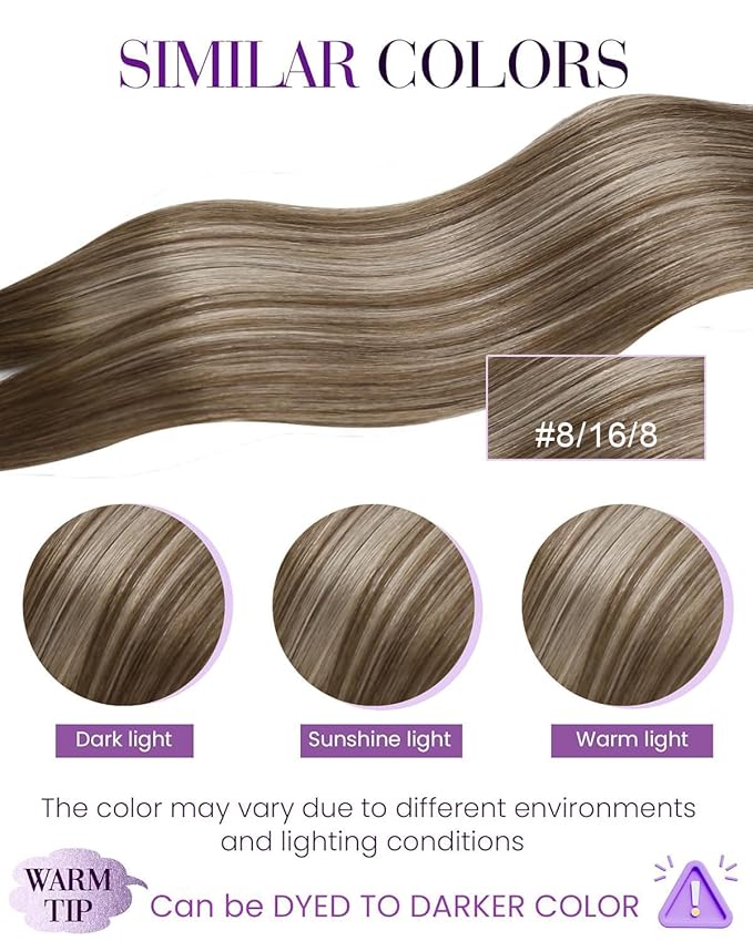 LaaVoo K Tip Hair Extensions Real Human Hair U Tip Hair Extensions Light Brown Mix Dark Golden Blonde Ktip Human Hair Extension Ombre Brown Hot Fusion Blonde 18 inch 50g/50s