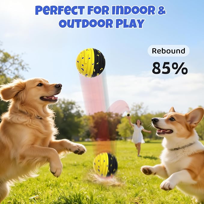 Interactive Dog Toy Ball with Remote Control - for Dogs, Yellow/Black Ball