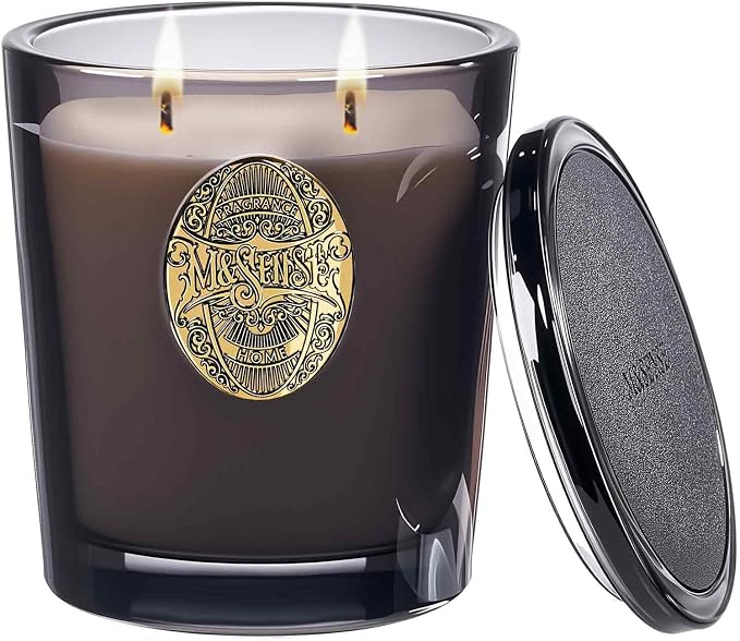 M&SENSE Large Two-Wick Soy Candle | Crisp Chill & Black | 19.8 oz, 120H Burn Time | Luxury Scented Candle for Him,for Relaxation, Gifting, Home Décor | Ideal for Bedroom, Office, Party Ambiance