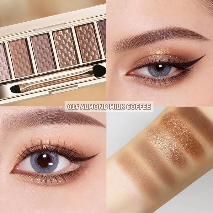Neutral Nude Brown Eyeshadow Palette–6Matte&Shimmer Shades, Blendable Long-Lasting Eye Shadow Kit for Natural Everyday Makeup, Soft Glam Looks&Mature Eyes, Smooth Formula, Valentine’s Day Gift for Her