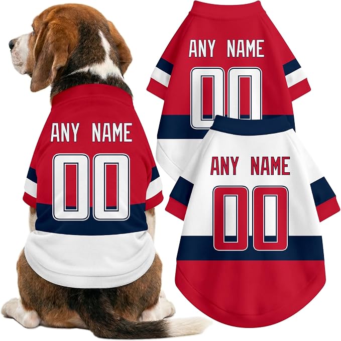 Washington Dog Clothes Personalized Pet T Shirt for Dogs Gift | Custom Name Number Jersey Style Pet Shirt for Dog