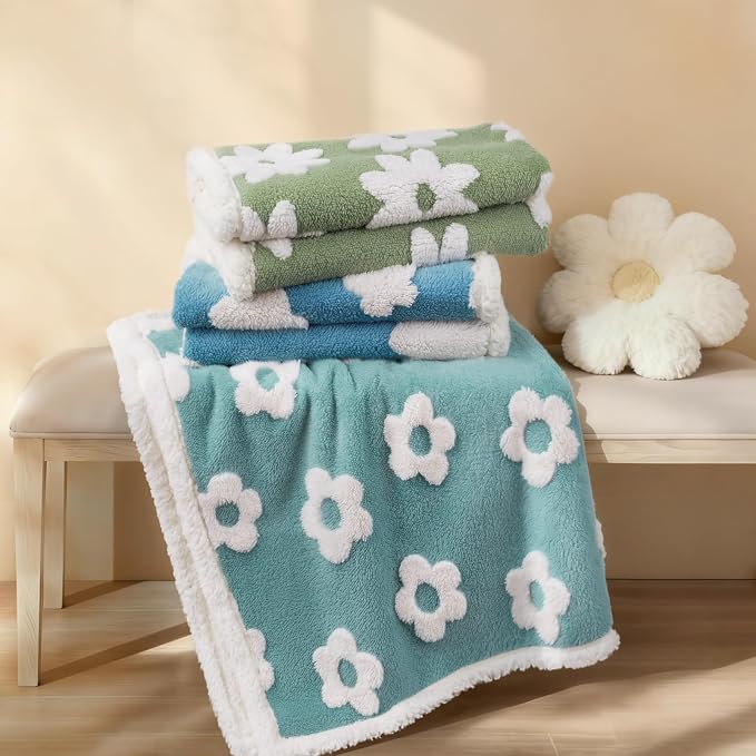 Luciphia Waterproof Dog Blanket for Small Dogs Cats Soft Reversible Fleece | Puppy Pet Blanket, Indoor Cats, Washable Cute Cozy Throw, Bed Cover, Couch Furniture Protector Gift (40" x 28", Blue)