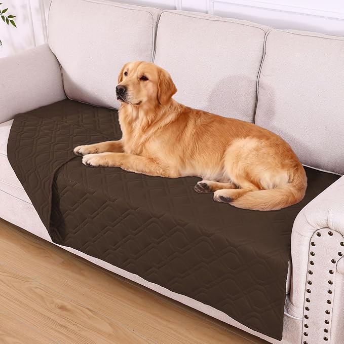 Waterproof Dog Bed Blanket - Soft Pet Blanket & Sofa Cover for Dogs | Reversible Washable Furniture Protector, Couch Covers for Pets (40x70 Inch, Chocolate/Chocolate)