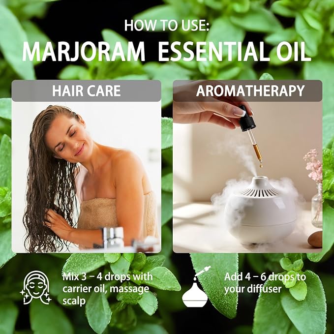 Marjoram Essential Oil, Marjoram Oil for Diffuser, 16 Fl Oz(480ml) | Candle Making, Soap Making, aroma, Strong Scent, Pure, Natural, Home Fragrance, Massage, Large Bottle