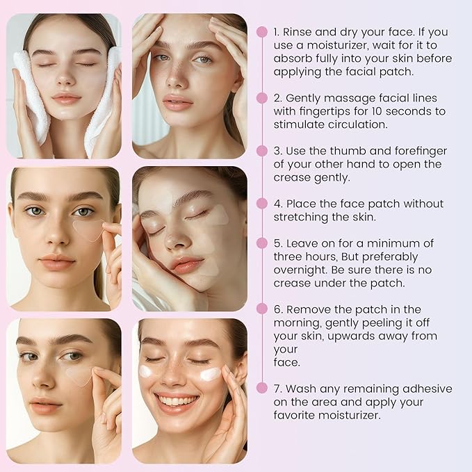New Anti Facial Wrinkle Patches: Anti Wrinkle Patches Overnight - Smile Line Pathces - Facial Wrinkle Patche for Forehead, Smile Line, Under Eye 144 Pcsx 1Pack