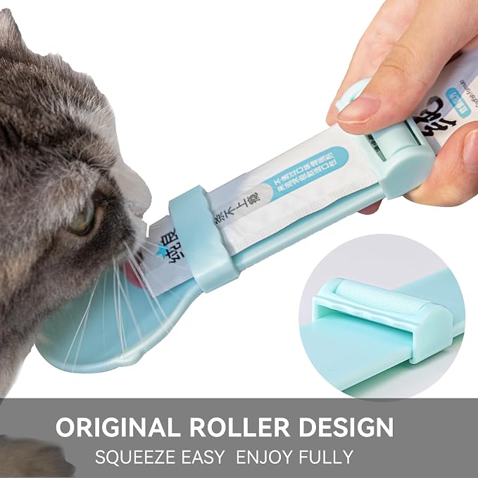 Bowerbird 3-in-1 Multi-Function Food Spoon & Can Opener with Squeeze Feeder Tube | Feeding Spoon for Wet Food, Cat Treats & Supplements | Cat Strip Feeder for Easy Lickable Treats (2PCS)