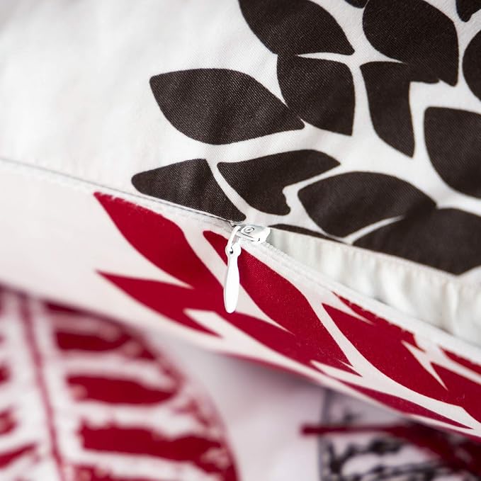 Phantoscope Set of 4 New Living Series Decorative Throw Pillow Case Cushion Cover, Red, 18" x 18" inches, 45cm x 45cm