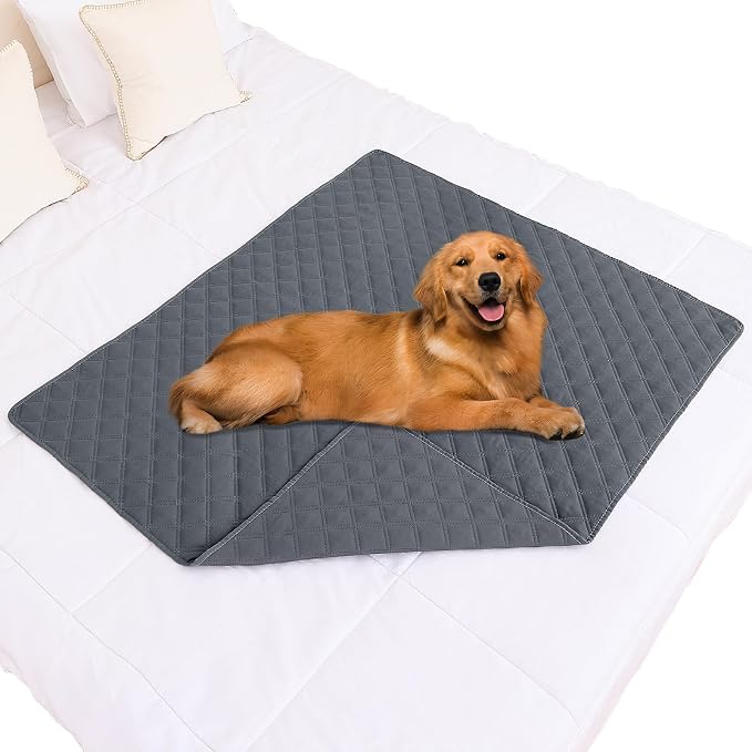 Smiry Waterproof Reversible Pet Couch Covers for Dogs | Pet Friendly, Soft Fabric, Washable Sofa Furniture Protector for Dogs Cat Kids, Checkered (40"x50", Dark Grey/Dark Grey)