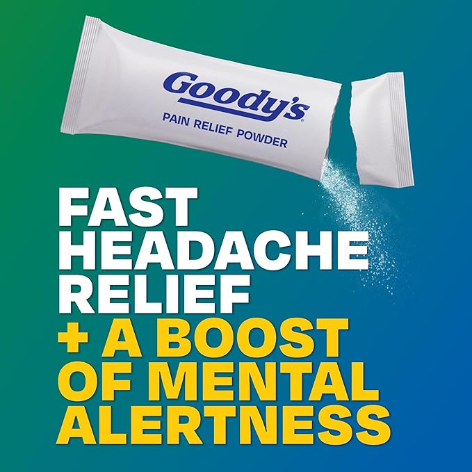Goody’s Headache Relief Plus Mental Alertness Powder, with Aspirin and Caffeine, Strawberry Citrus Flavor, 16 Count