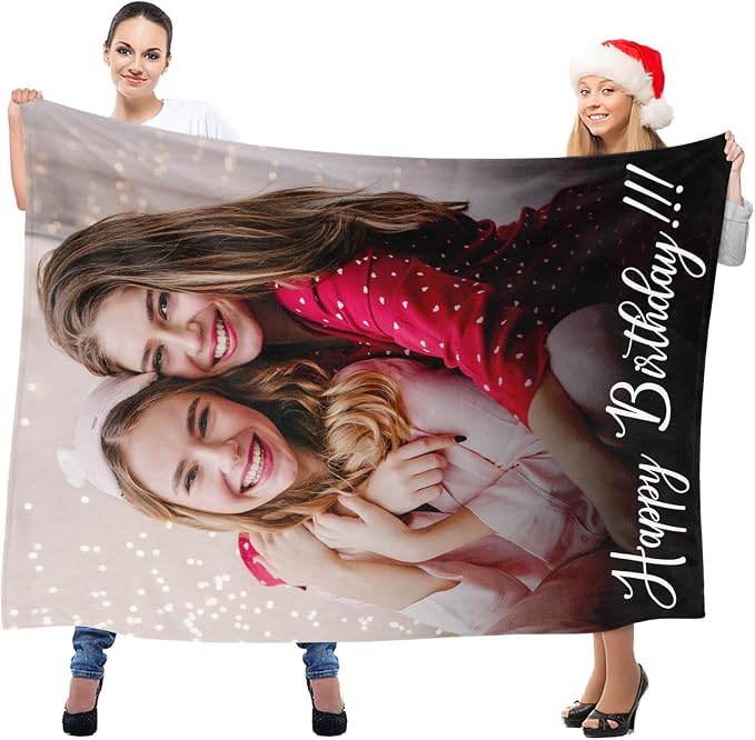 inkArts Custom Blanket with Photo, Personalized Blanket, Customized Photo Blankets, Customizable Picture Blankets, Personalized Birthday Photo Gifts for Women & Men